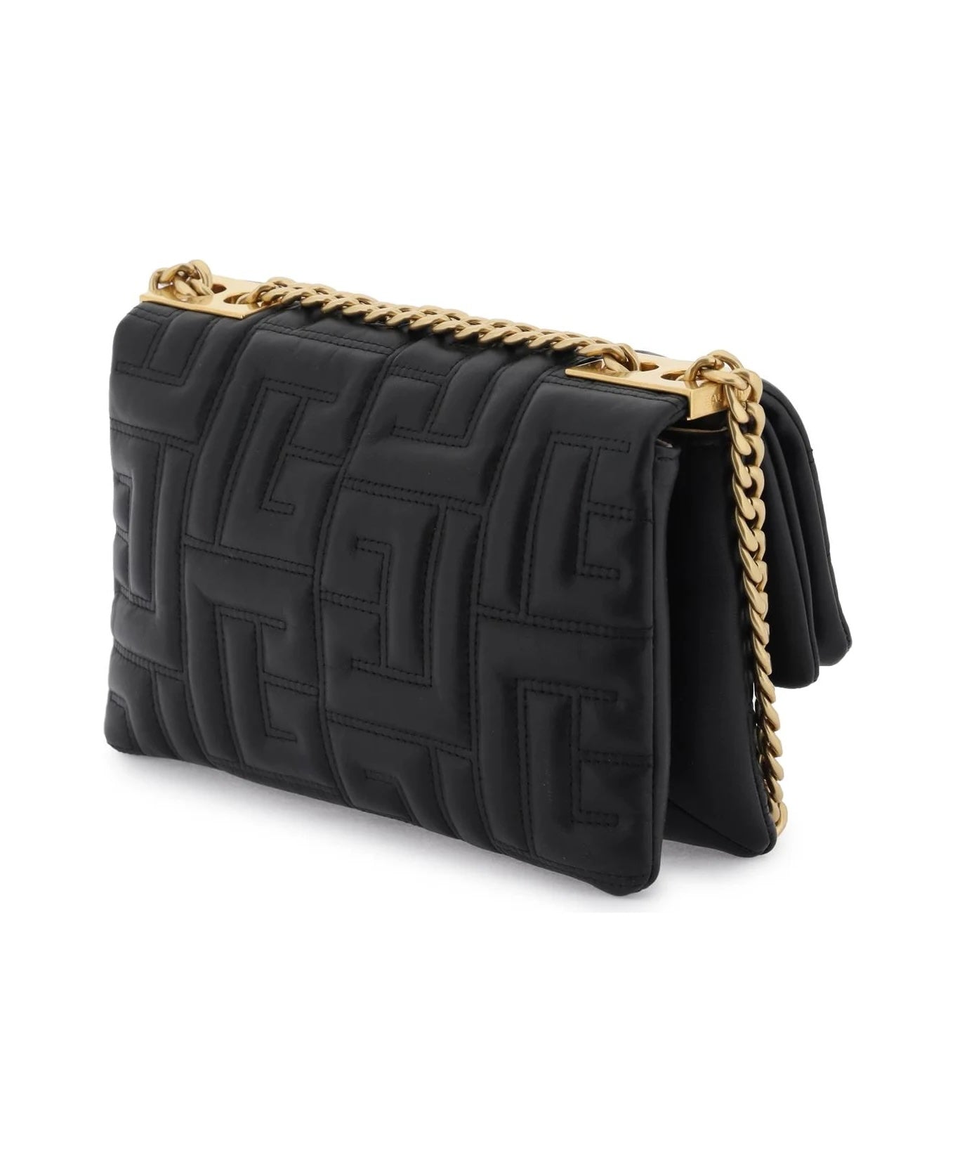 BALMAIN 1945 SOFT QUILTED LAMBSKIN LEATHER MINI SHOULDER BAG
