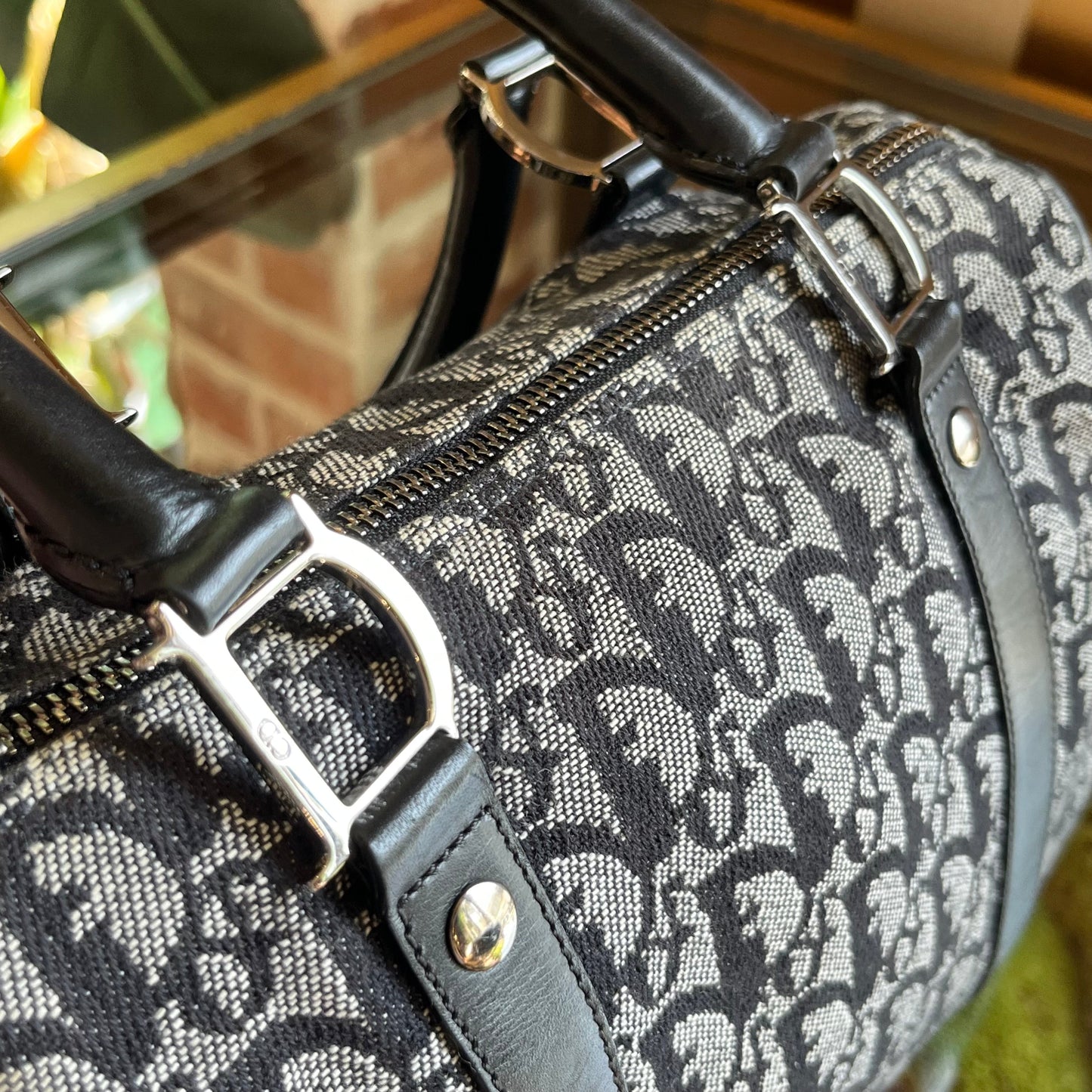 CHRISTIAN DIOR Trotter Canvas Satchel