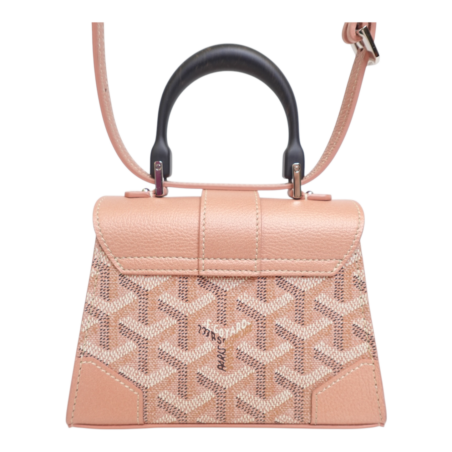 Goyard Pearly Coral Goyardine Canvas and Chevroches Calfskin SaÃ¯gon StructurÃ© Nano Bag