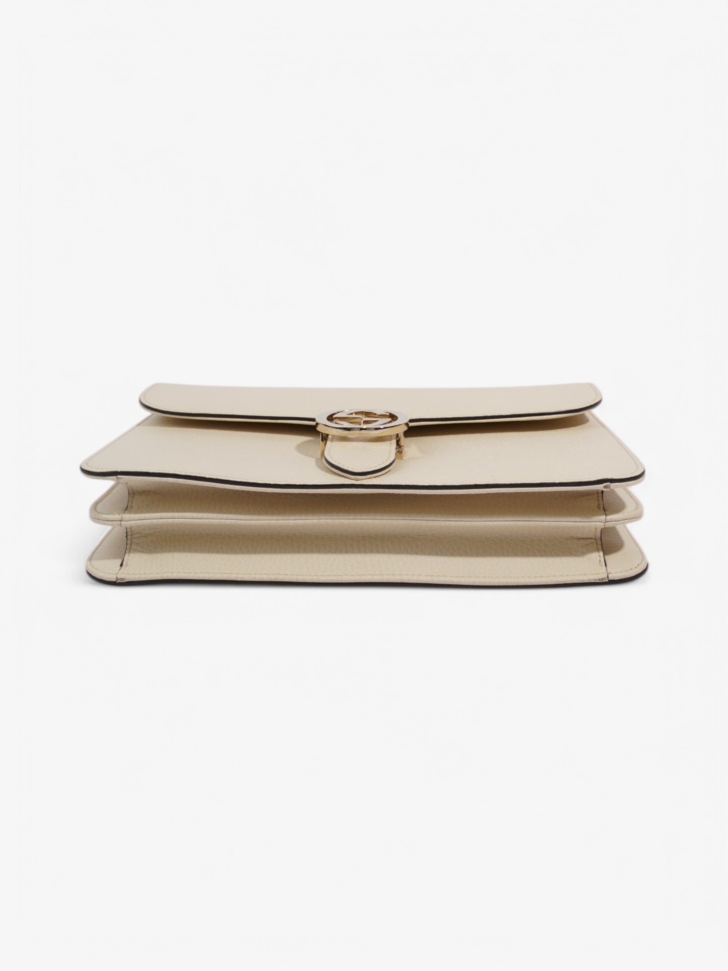 Gucci Dollar Interlocking G Ivory Calfskin Leather Medium