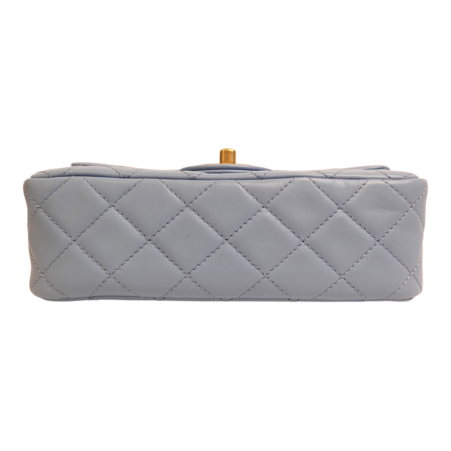 Chanel Blue Lambskin Quilted Mini Pearl Crush Flap Bag
