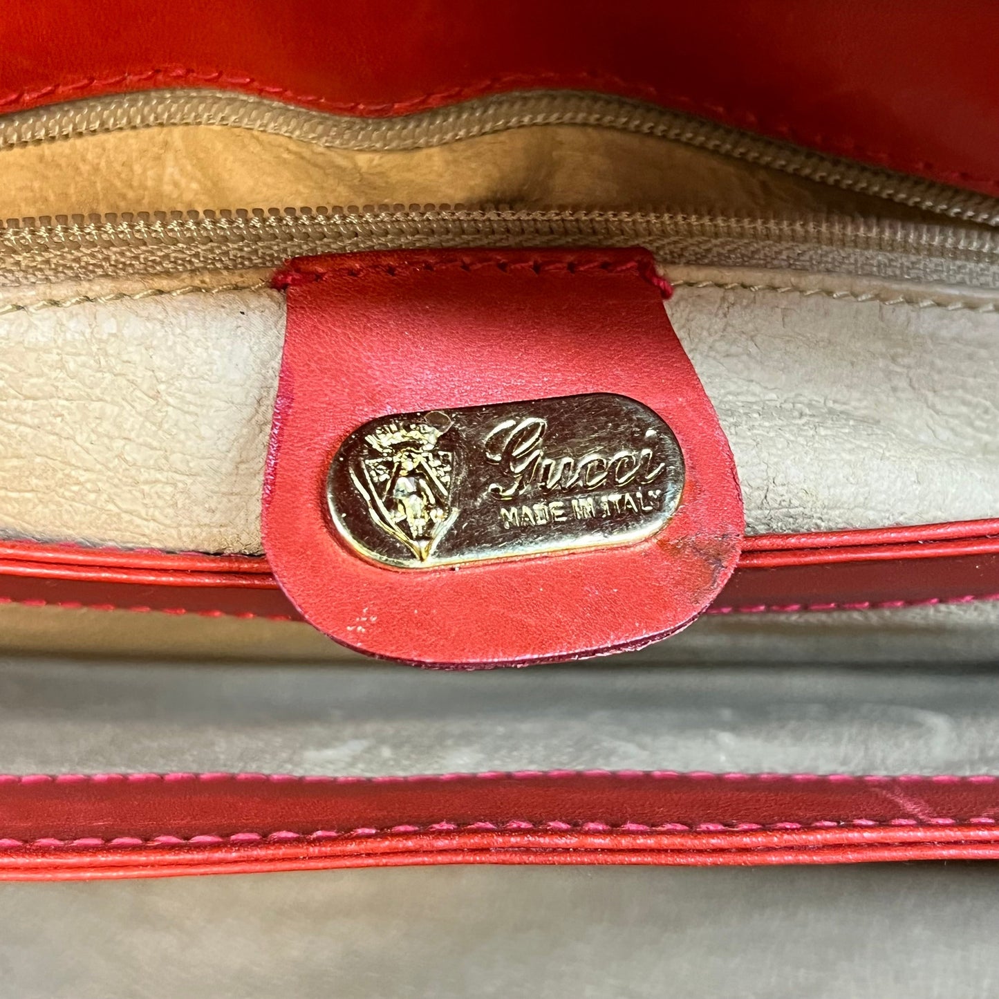 GUCCI Red Micro GG Canvas Vintage Crossbody Bag