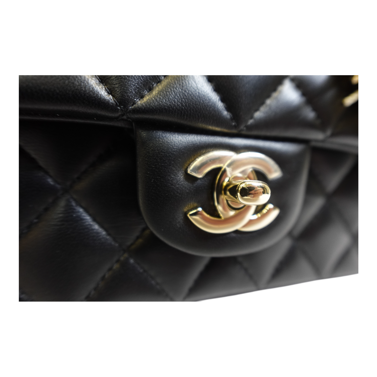 GLM-Lambskin Pearl Crystal Mini GLM- Lion Charm Top Handle Rectangular Flap