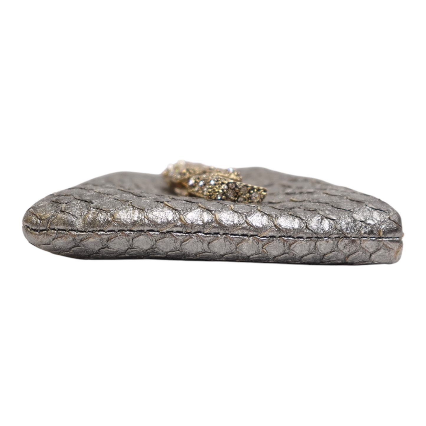 Chanel Metallic Python Crystal Paris Bombay Clutch