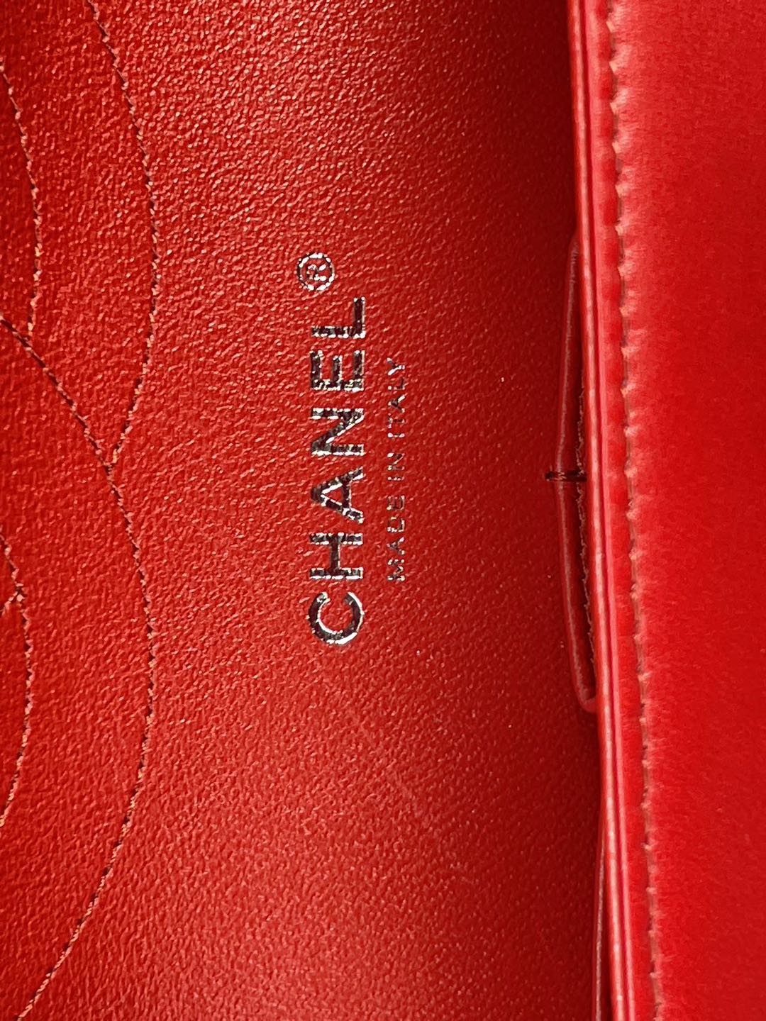 GLM-Red Timeless Classic jumbo Bag in Lambskin silber Hardware