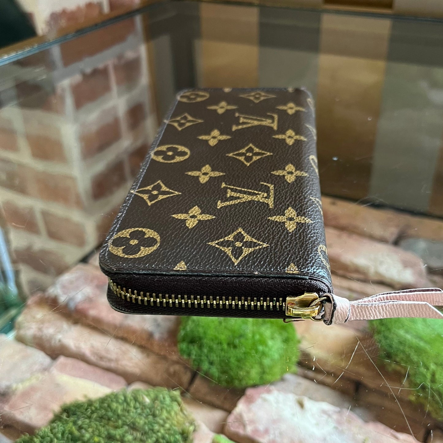 LOUIS VUITTON Clemence Monogram Rose Ballerine Wallet
