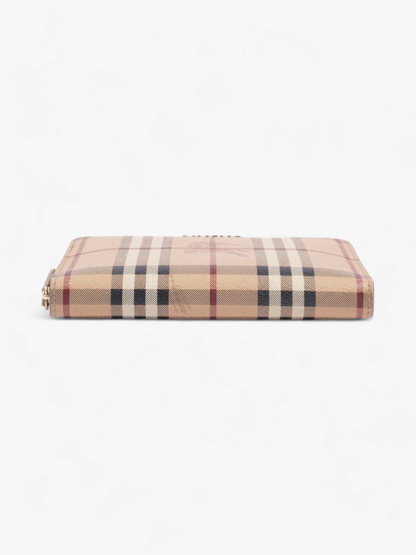 Burberry Zip Around Wallet Haymarket Check Canvas