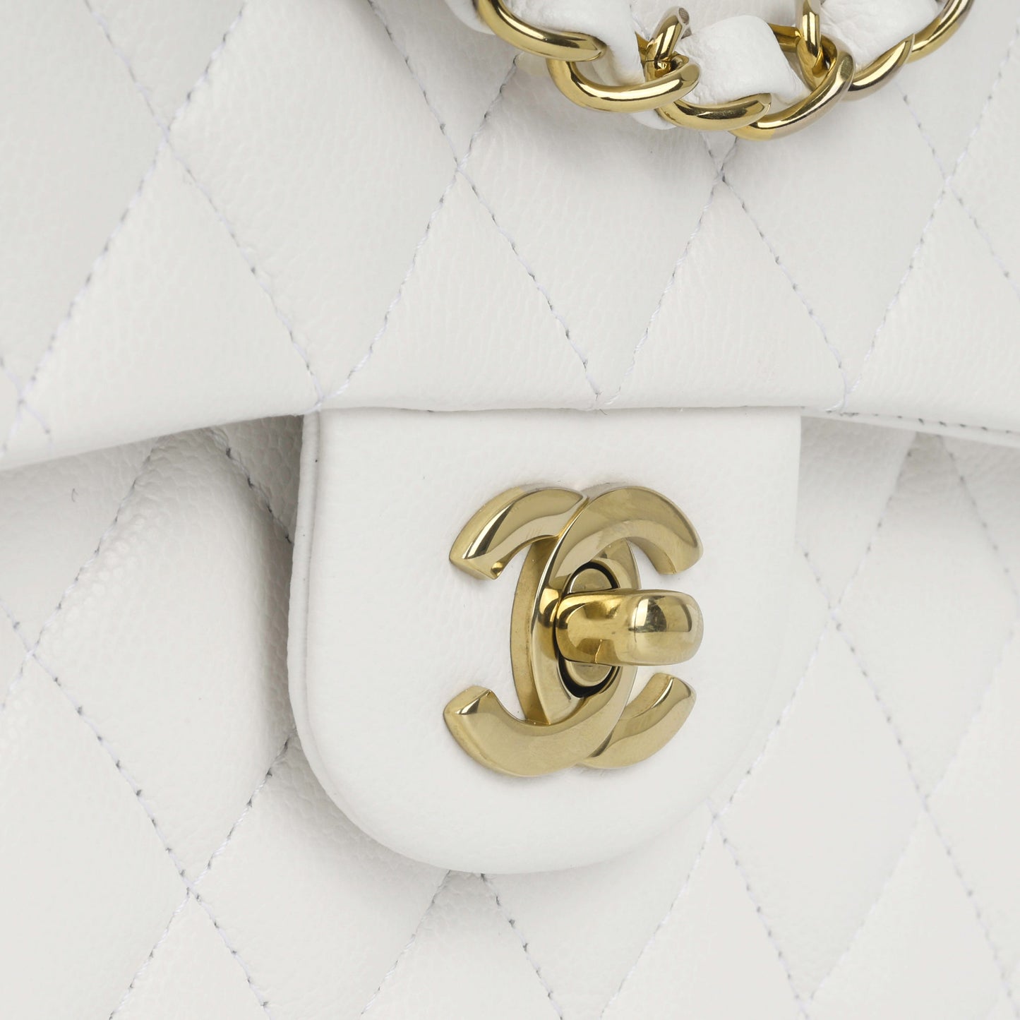 Chanel Small Classic Flap Bag - White