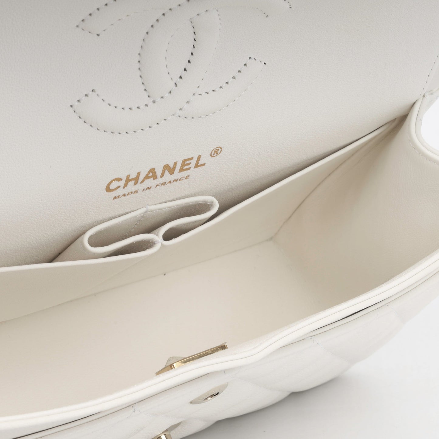 Chanel Small Classic Flap Bag - White