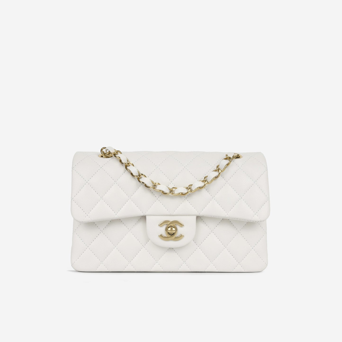 Chanel Small Classic Flap Bag - White