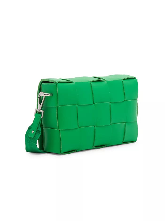 BOTTEGA VENETA LAMBSKIN INTRECCIATO MINI CASSETTE CROSSBODY BAG