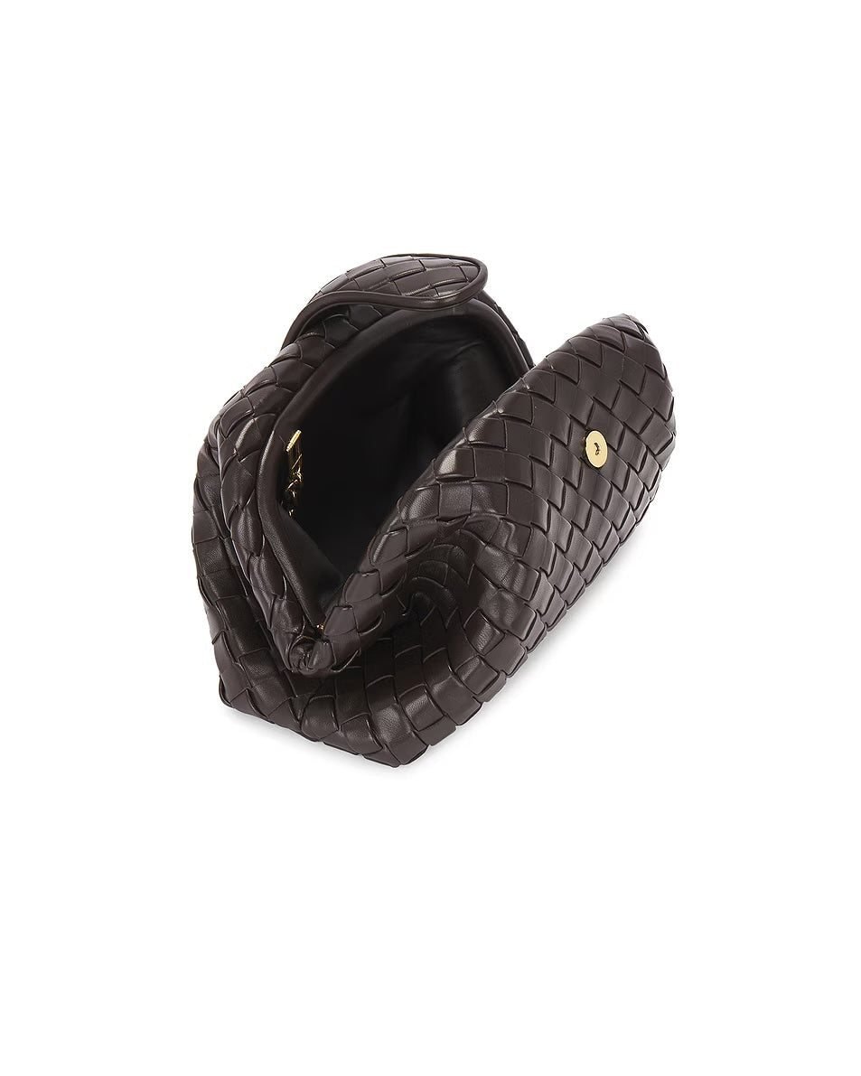 BOTTEGA VENETA LAUREN 1980 TEEN NAPPA LEATHER CLUTCH WITH CHAIN