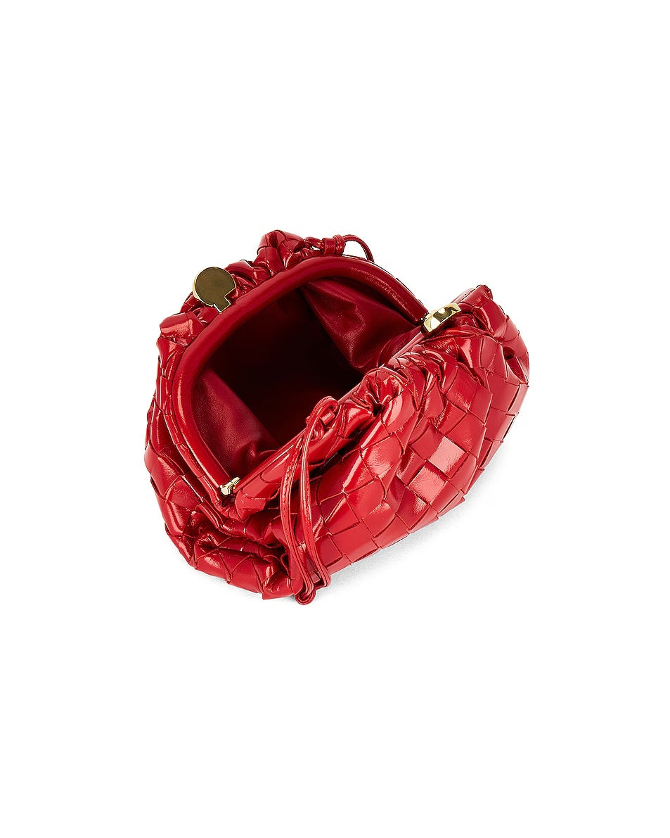 BOTTEGA VENETA MINI INTRECCIATO LEATHER CLUTCH CROSSBODY BAG