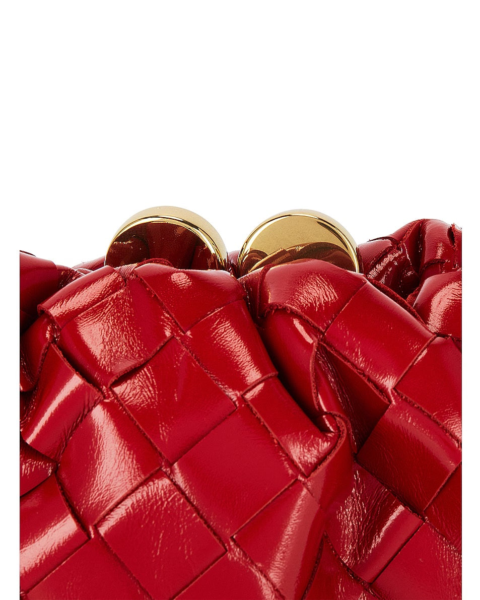 BOTTEGA VENETA MINI INTRECCIATO LEATHER CLUTCH CROSSBODY BAG