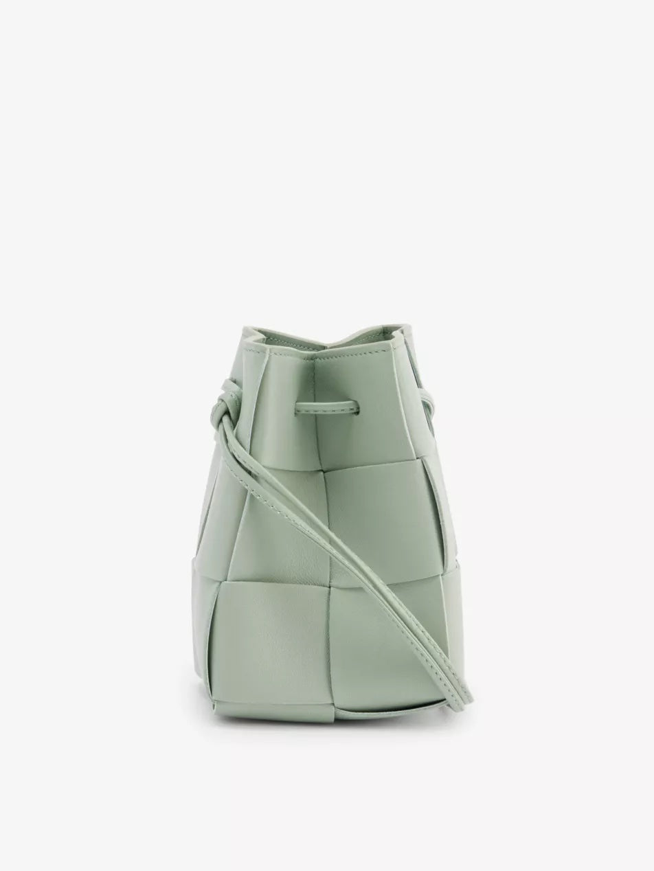 BOTTEGA VENETA NAPPA LEATHER INTRECCIATO MINI CASSETTE BUCKET BAG