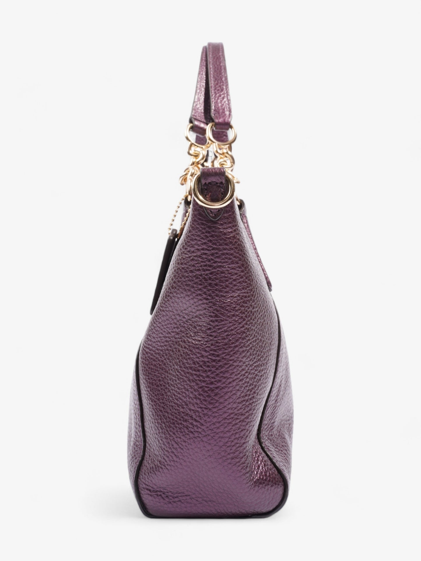 Coach Kelsey Chain Satchel Purple Leather Small