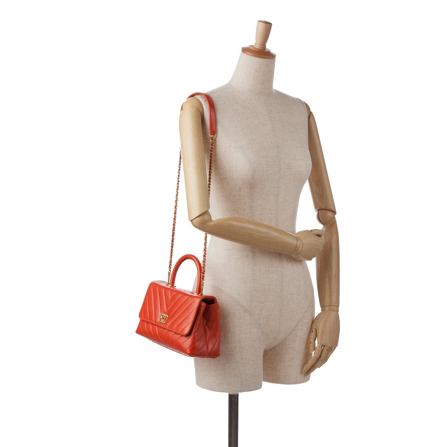 Chanel Small Lambskin Chevron Coco Top Handle Bag