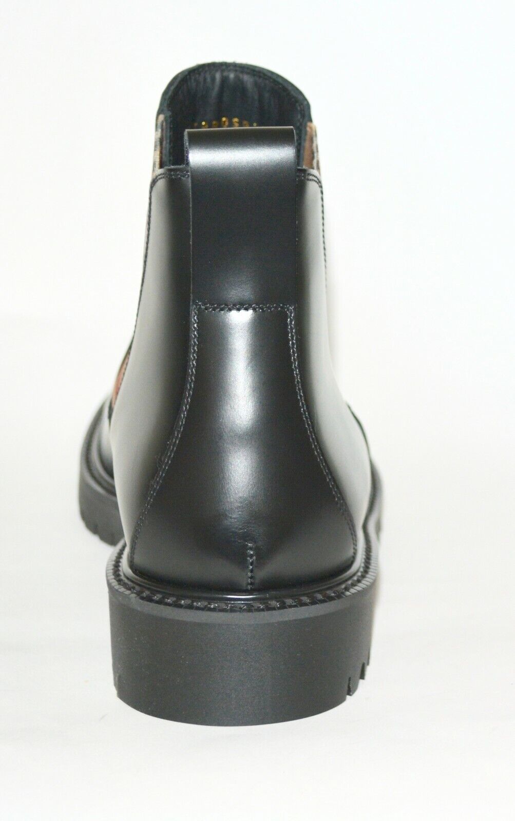 BURBERRY ALLOSTOCK CHECK CHELSEA LEATHER ANKLE BOOTS