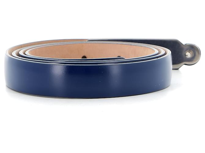 BURBERRY BLUE LEATHER REESE SLIM BELT