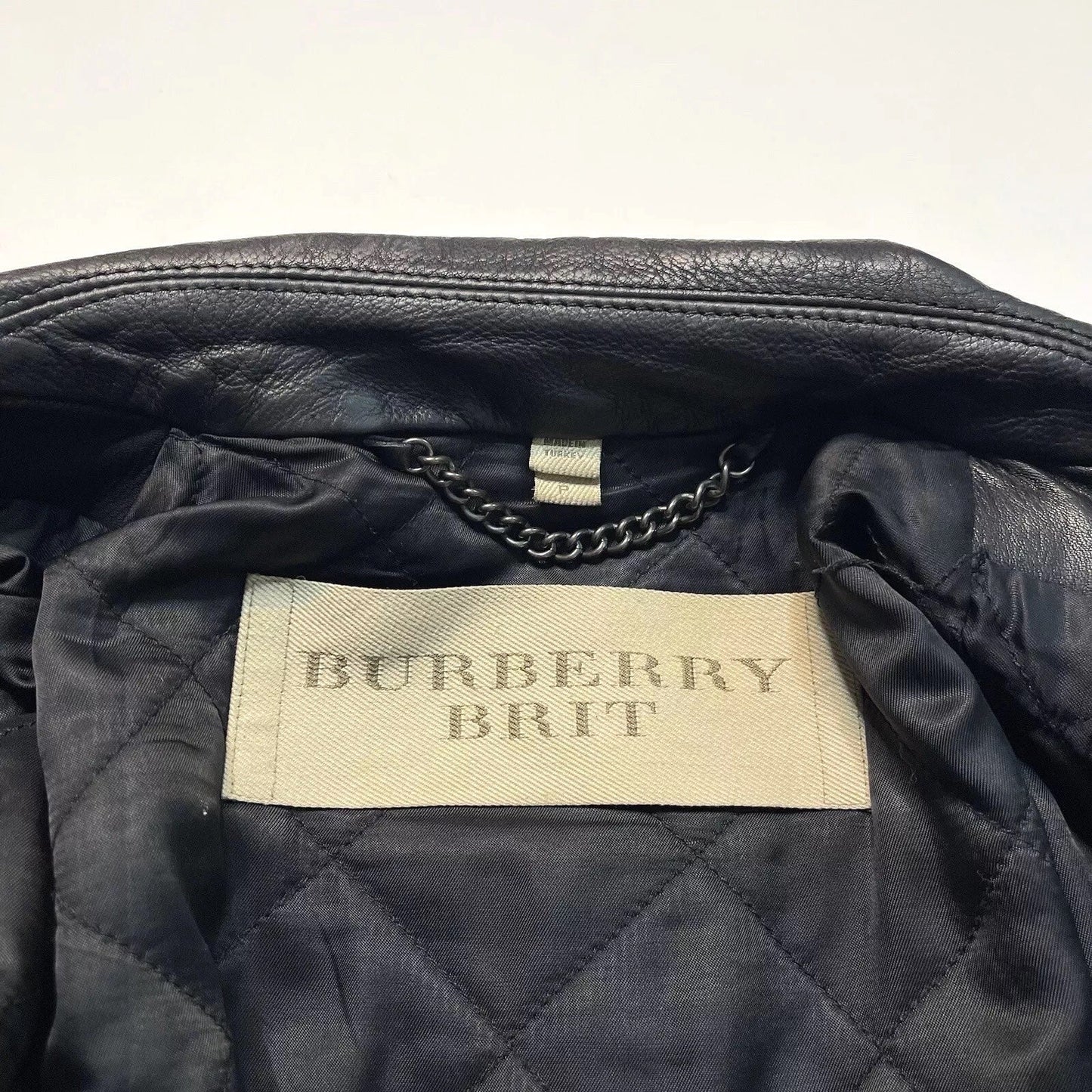 BURBERRY BRIT LEATHER BIKER RIDING MOTO JACKET