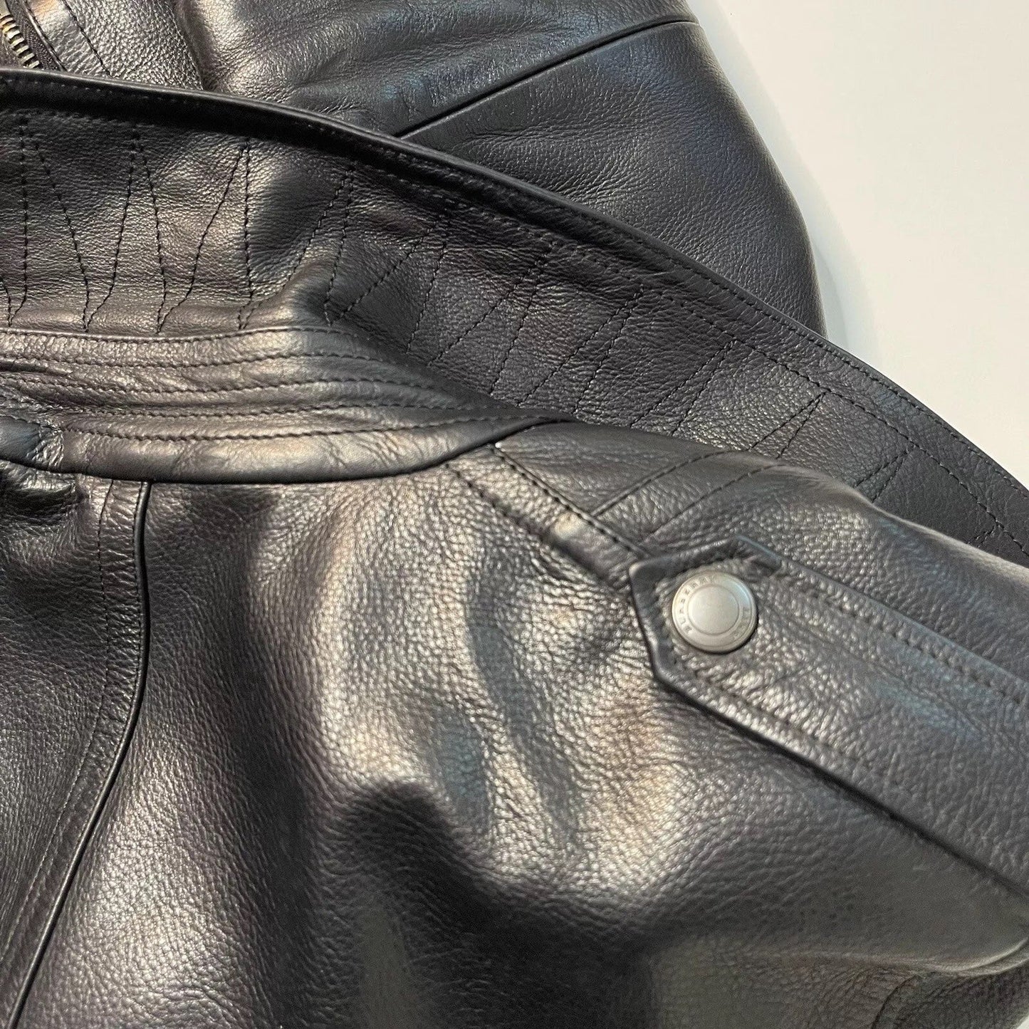 BURBERRY BRIT LEATHER BIKER RIDING MOTO JACKET