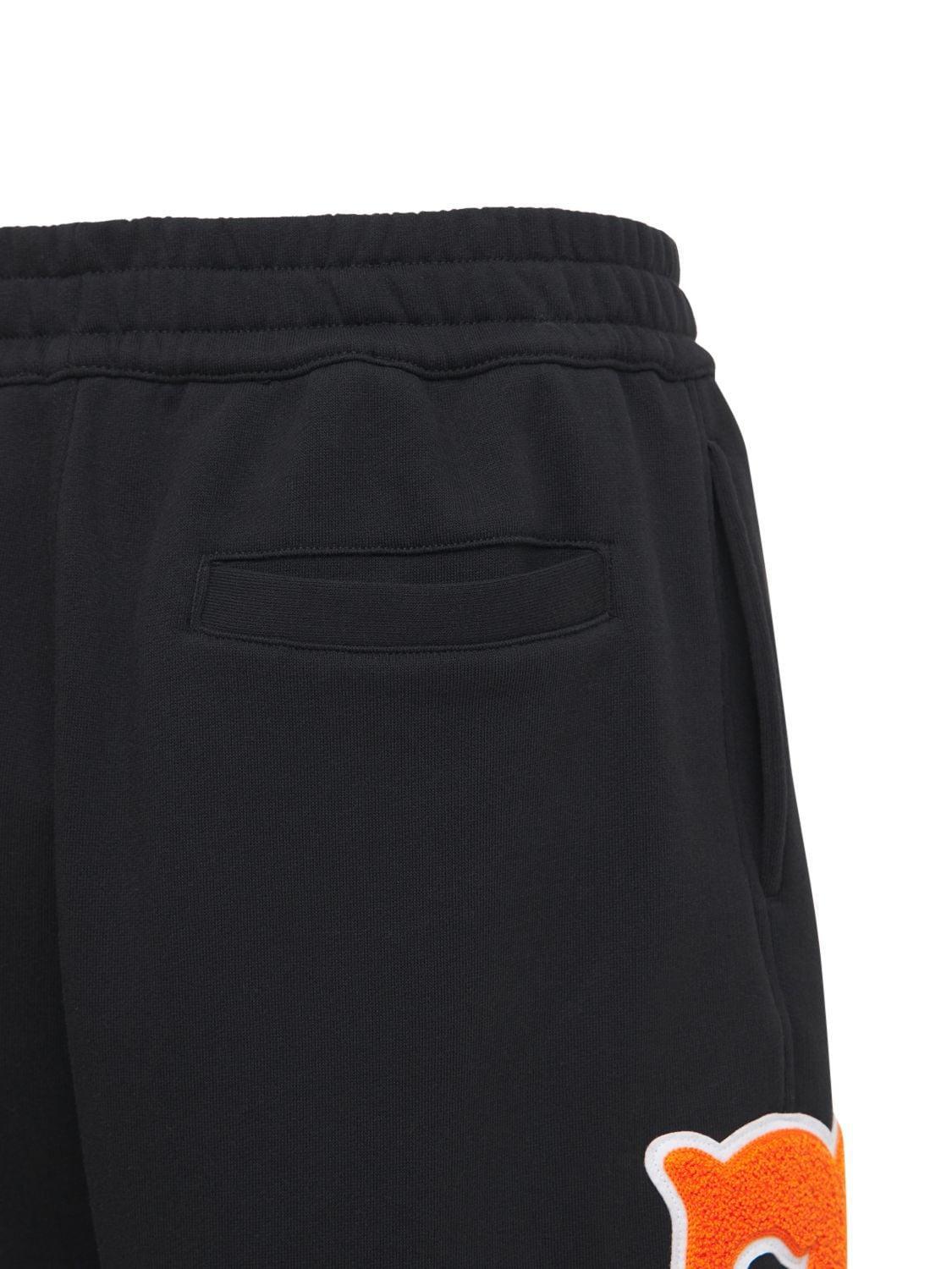 BURBERRY BADGES COTTON JERSEY SWEAT SHORTS