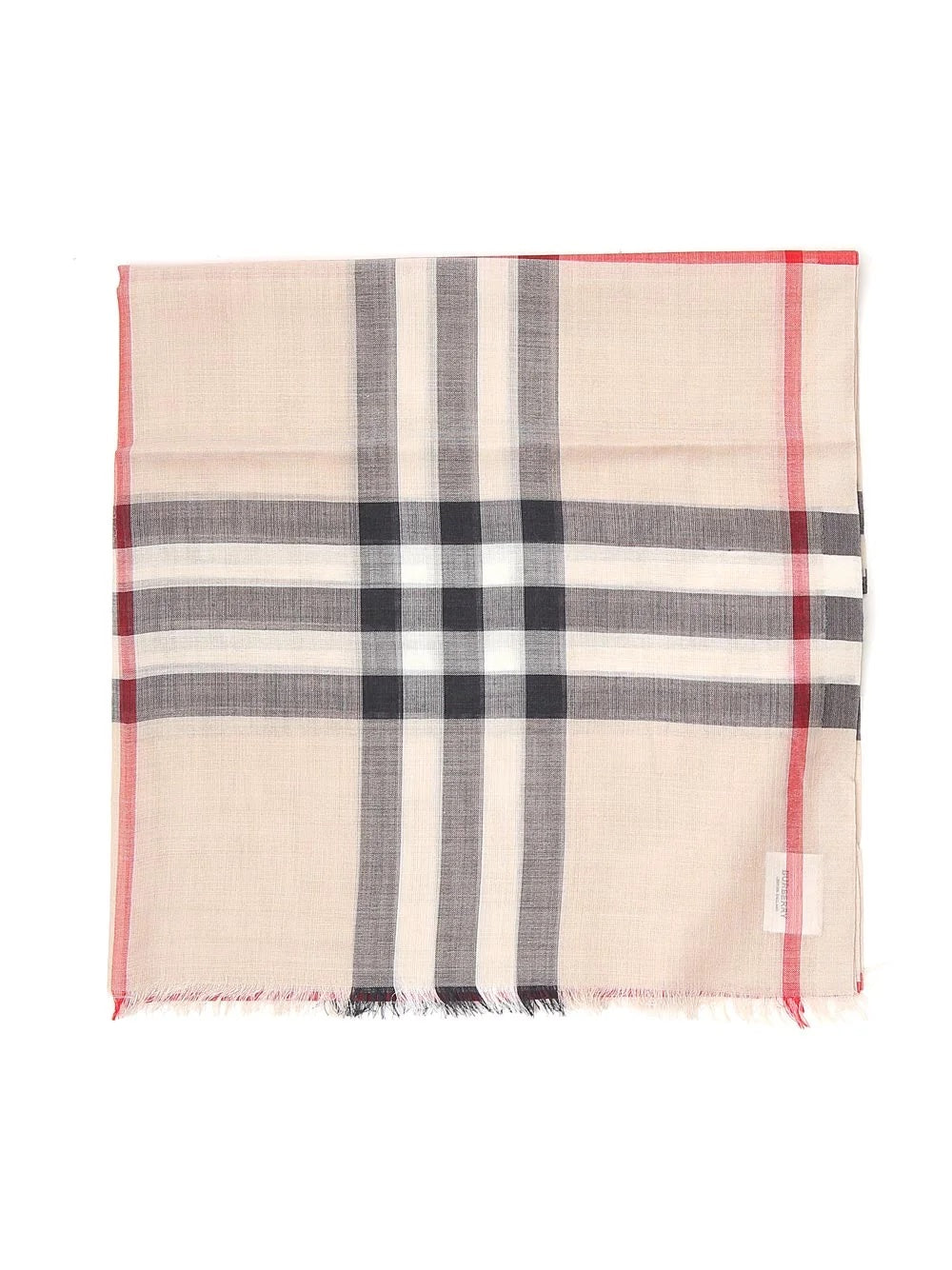 BURBERRY BEIGE GAUZE LIGHTWEIGHT GIANT CHECK SCARF