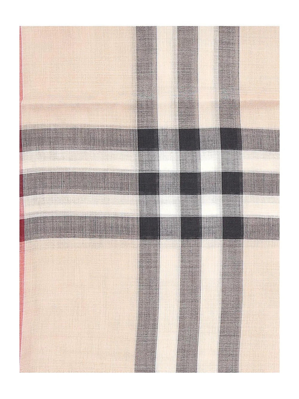 BURBERRY BEIGE GAUZE LIGHTWEIGHT GIANT CHECK SCARF