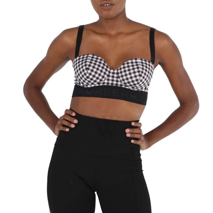 BURBERRY BETHANY LOGO TAPE GINGHAM BIKINI SET