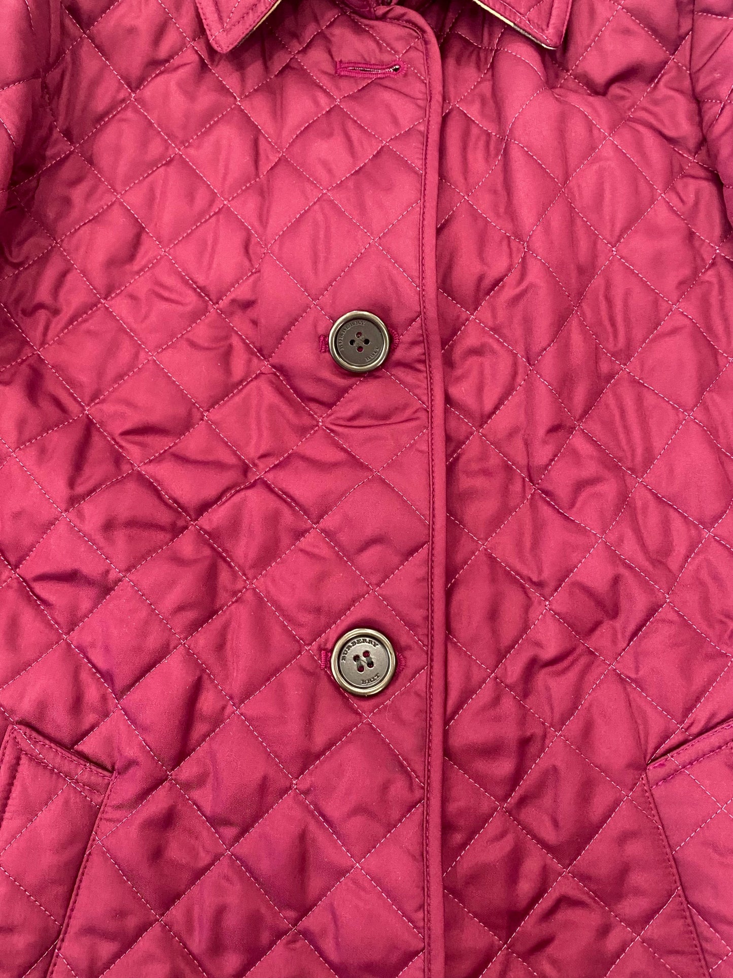 BURBERRY BRIT QUILTED JACKET IN MAGENTA NOVA CHECK