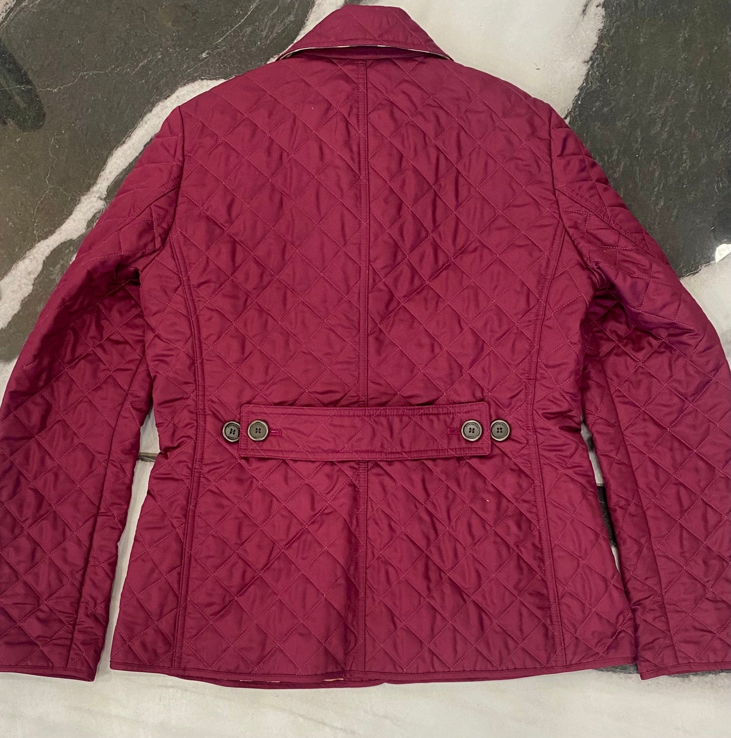 BURBERRY BRIT QUILTED JACKET IN MAGENTA NOVA CHECK