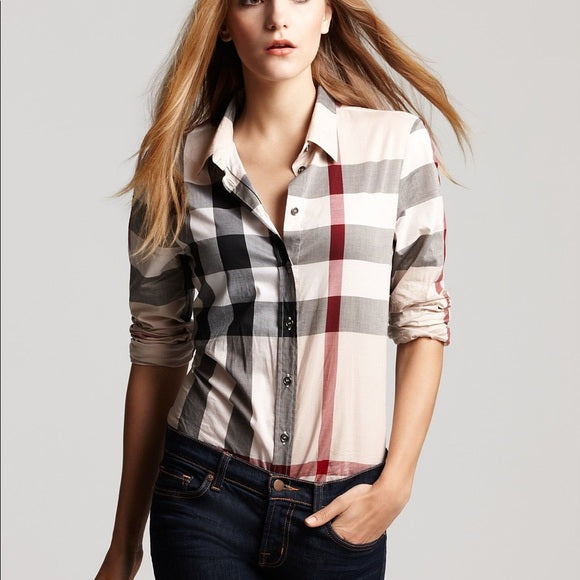 BURBERRY BRIT VINTAGE CHECK BUTTON DOWN SHIRT