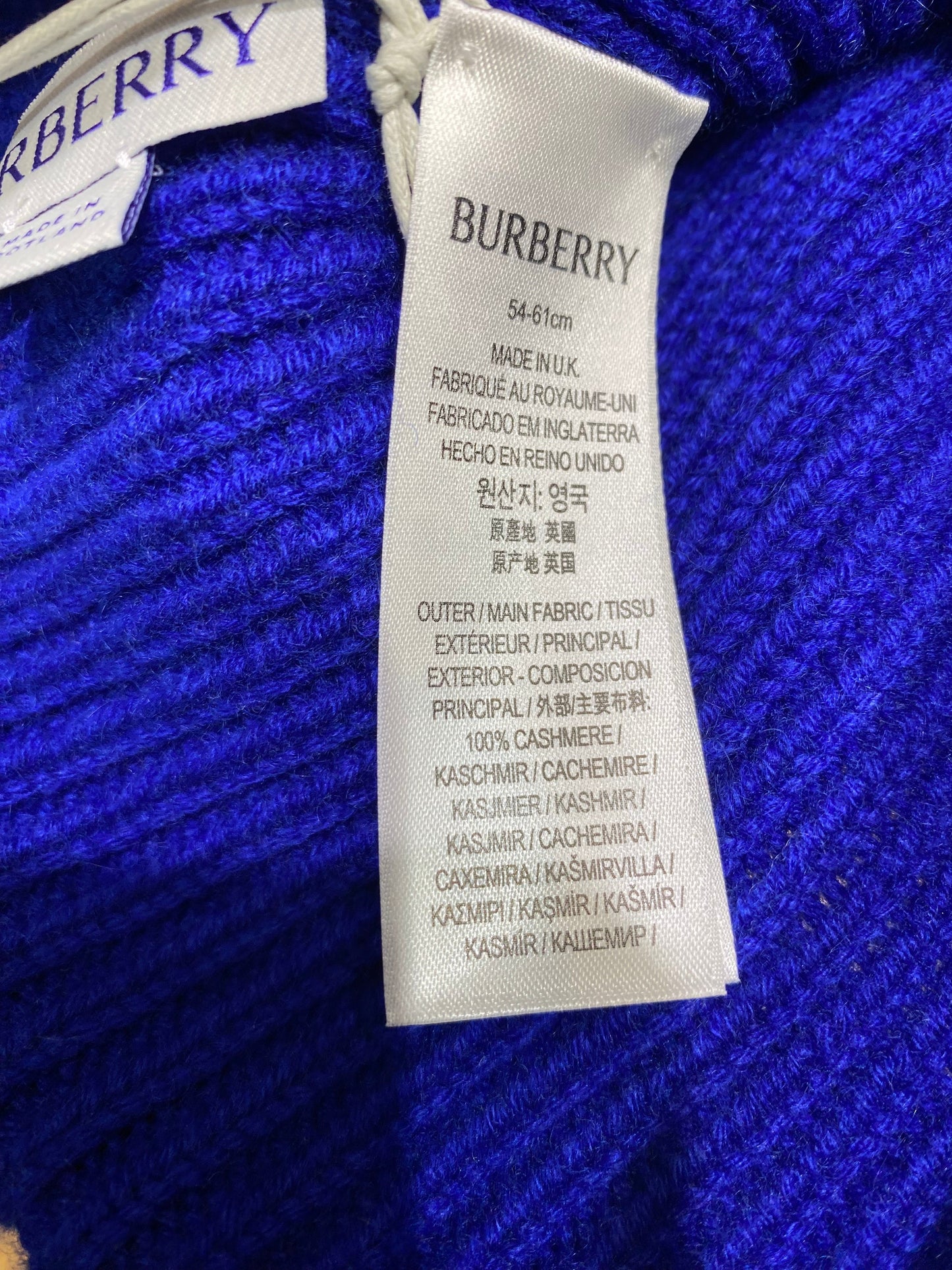 BURBERRY RIBBED CASHMERE BEANIE