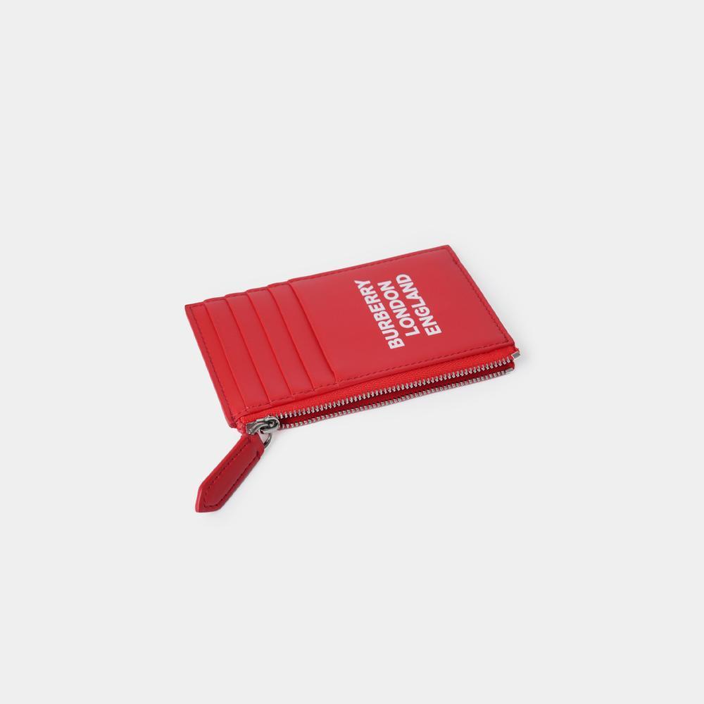 BURBERRY CALFSKIN LEATHER LONDON ENGLAND LOGO PRINT CARD HOLDER WALLET