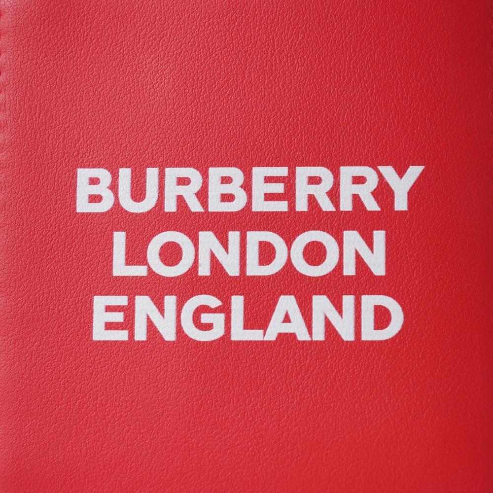 BURBERRY CALFSKIN LEATHER LONDON ENGLAND LOGO PRINT CARD HOLDER WALLET