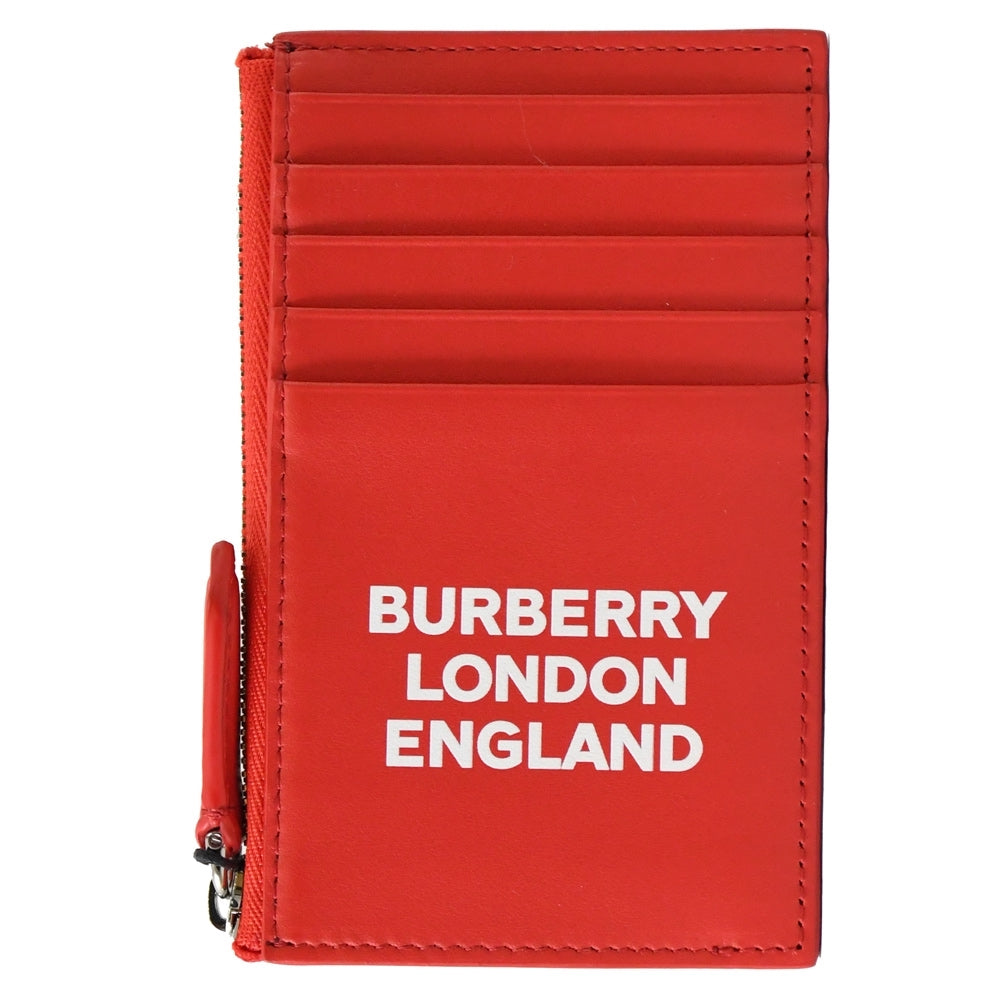 BURBERRY CALFSKIN LEATHER LONDON ENGLAND LOGO PRINT CARD HOLDER WALLET
