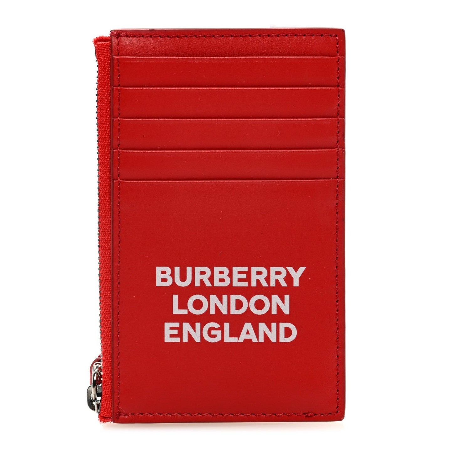 BURBERRY CALFSKIN LEATHER LONDON ENGLAND LOGO PRINT CARD HOLDER WALLET