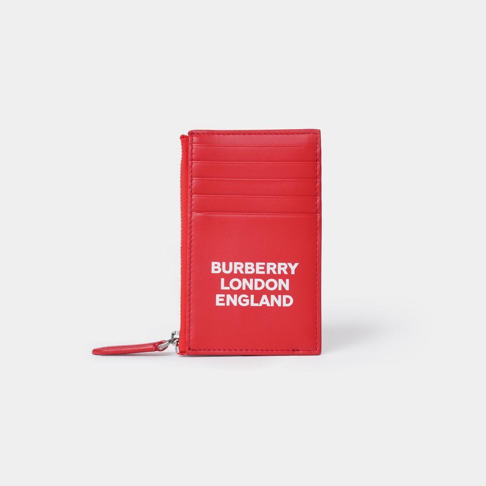 BURBERRY CALFSKIN LEATHER LONDON ENGLAND LOGO PRINT CARD HOLDER WALLET