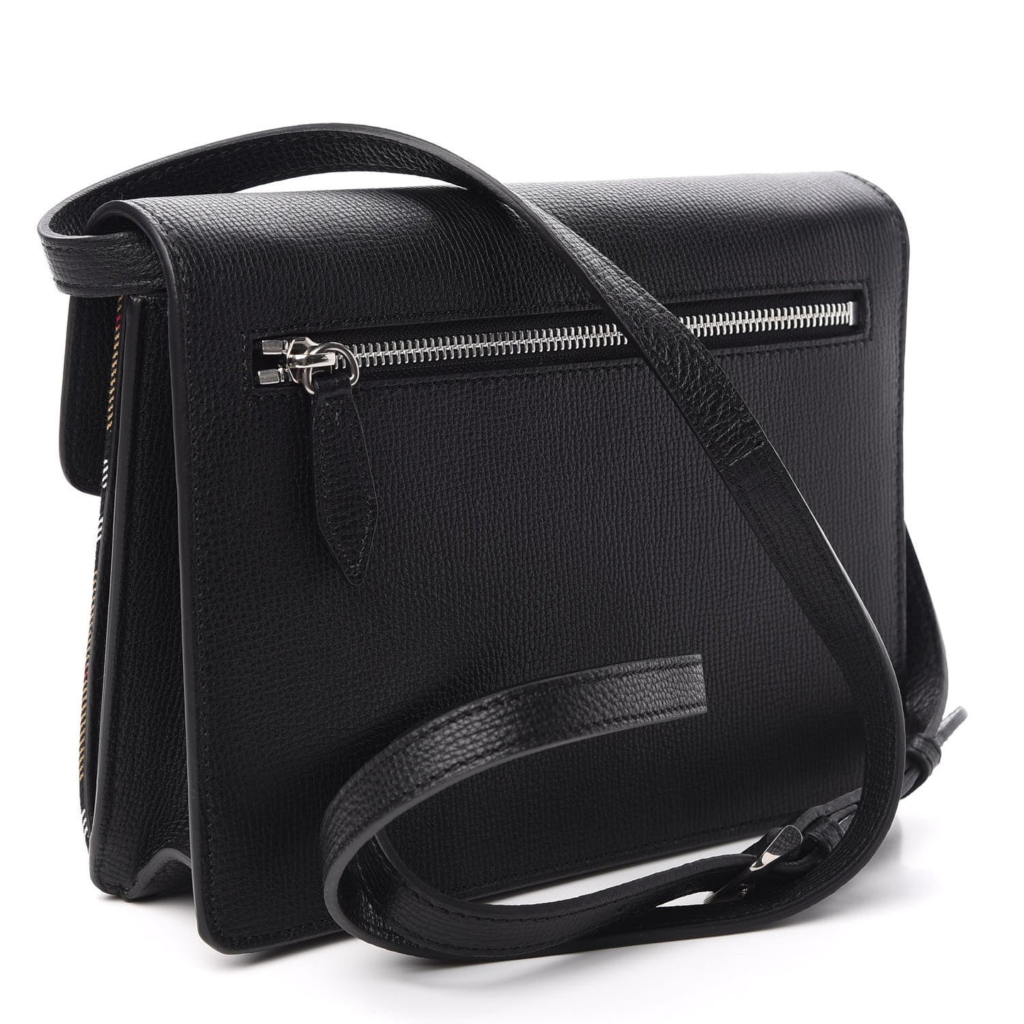 BURBERRY CALFSKIN VINTAGE CHECK SMALL MACKEN CROSSBODY BAG