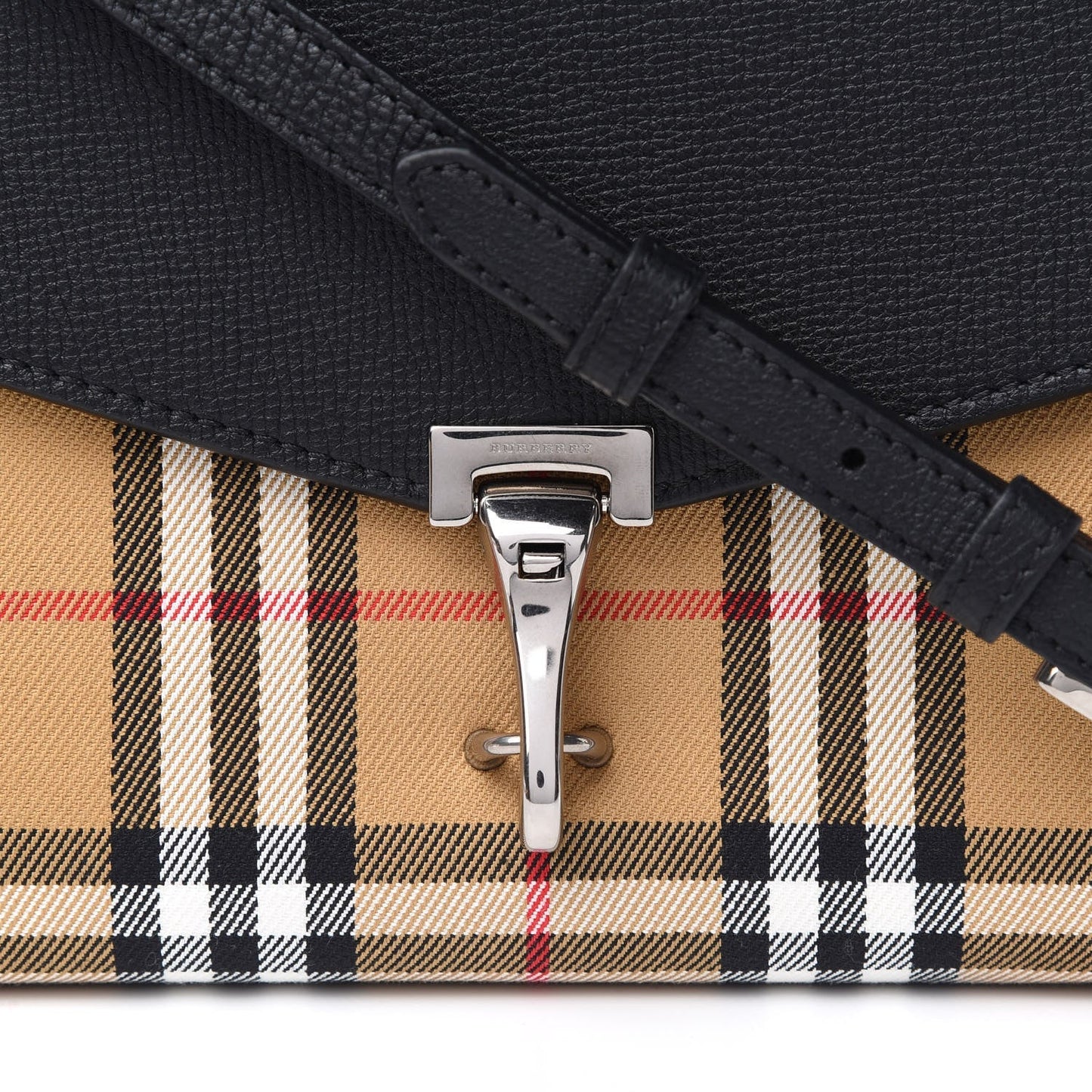 BURBERRY CALFSKIN VINTAGE CHECK SMALL MACKEN CROSSBODY BAG