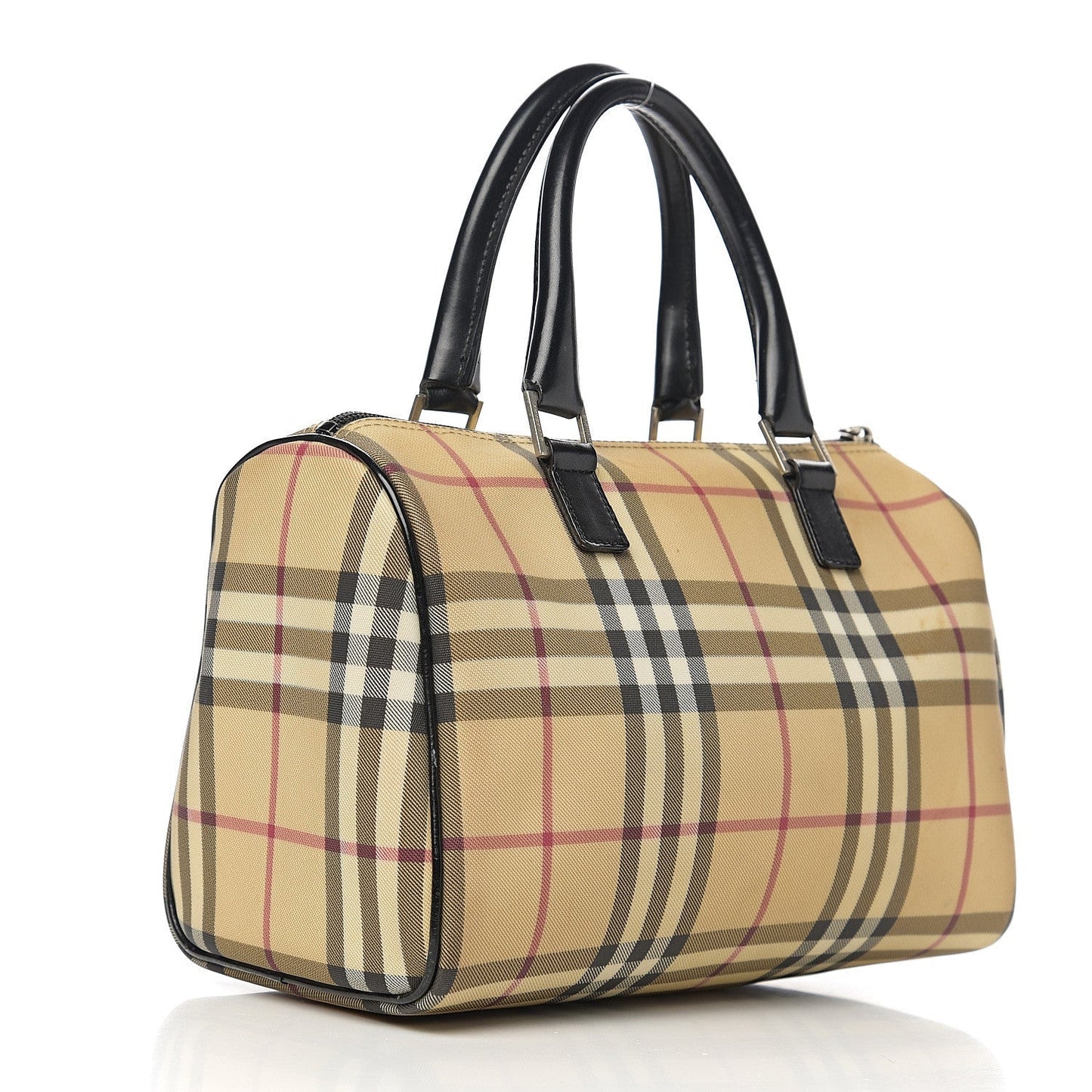 BURBERRY CANVAS GOUSE CHECK BOSTON HANDBAG