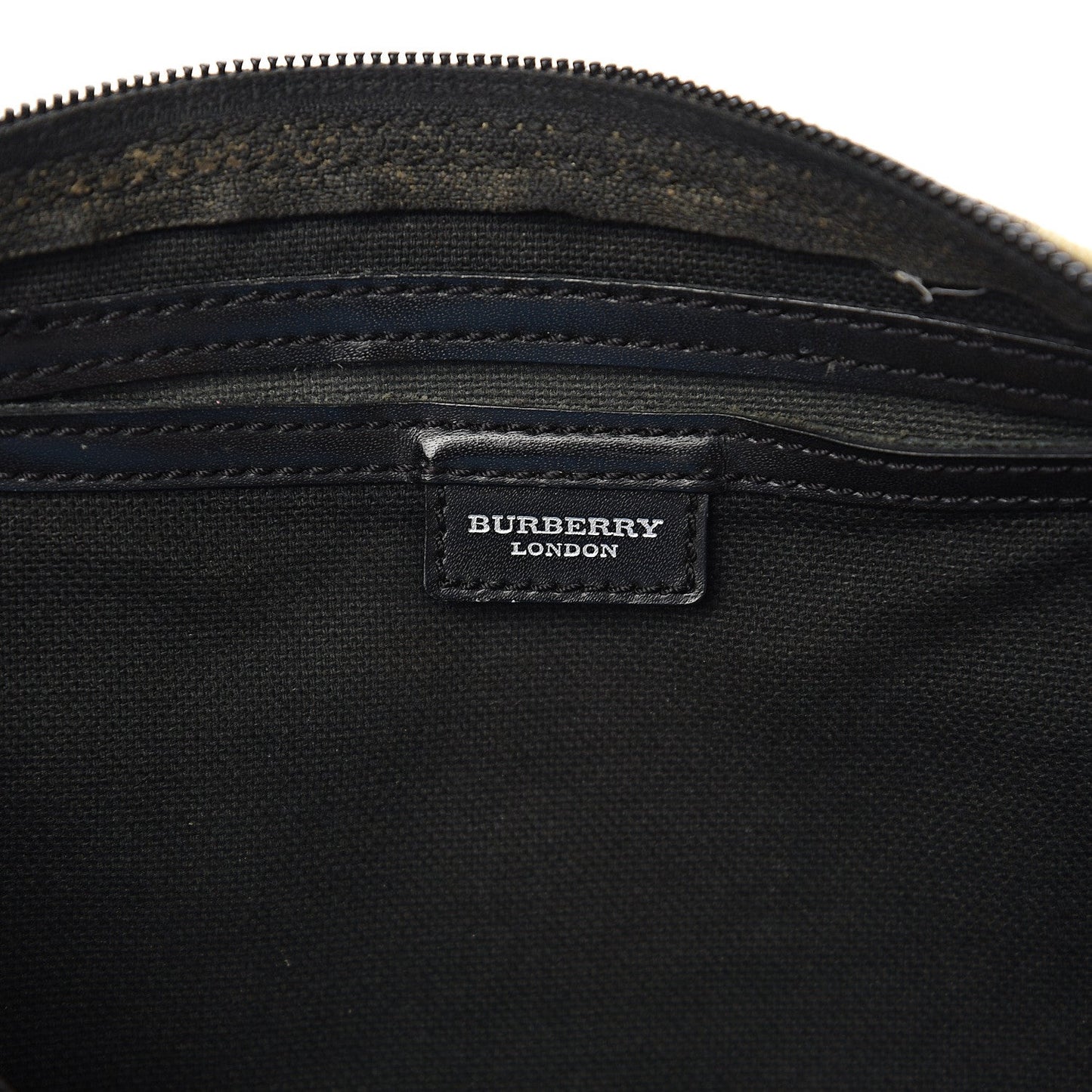 BURBERRY CANVAS GOUSE CHECK BOSTON HANDBAG