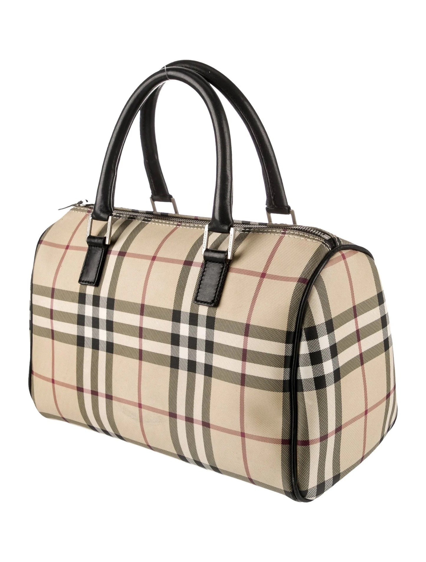 BURBERRY CANVAS GOUSE CHECK BOSTON HANDBAG