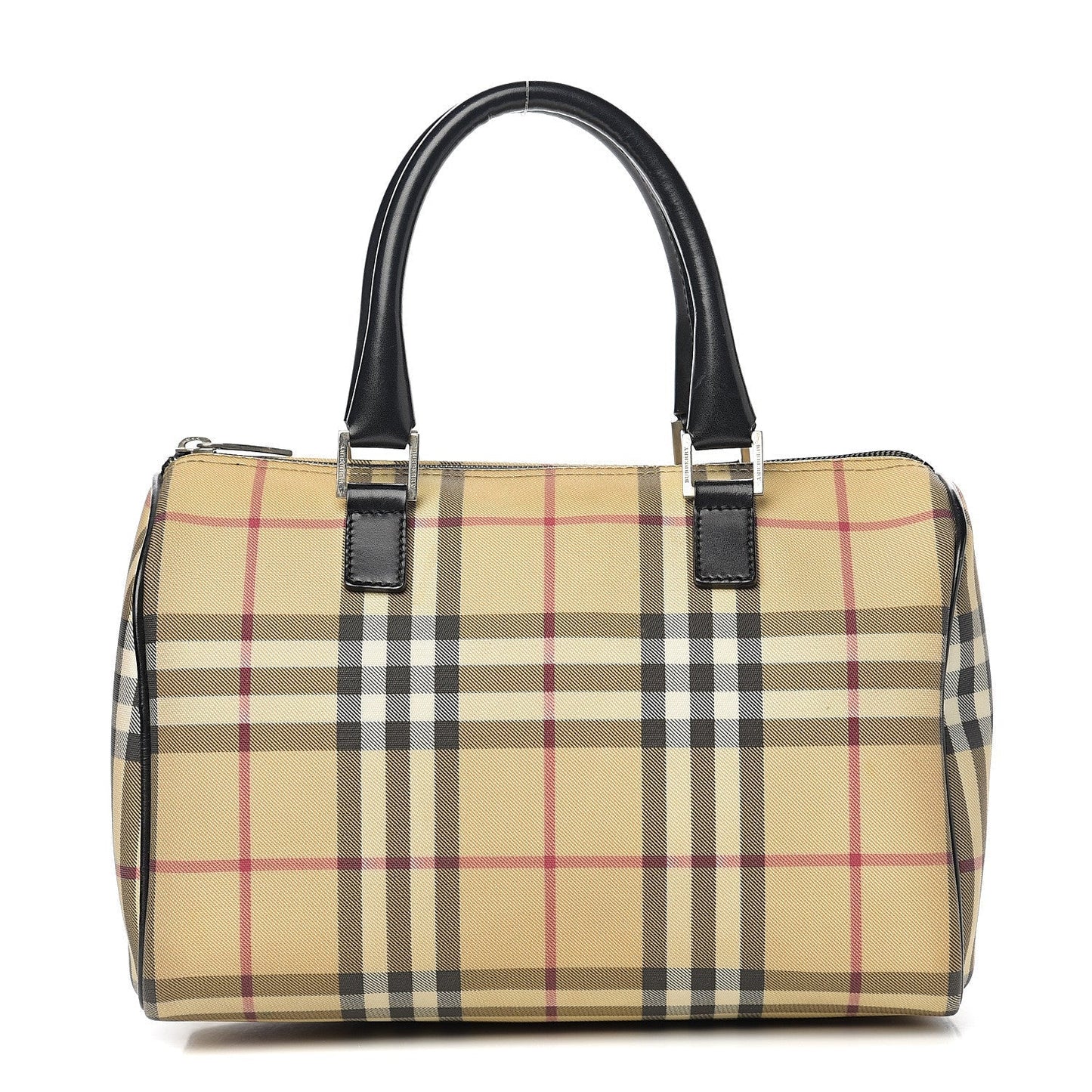 BURBERRY CANVAS GOUSE CHECK BOSTON HANDBAG