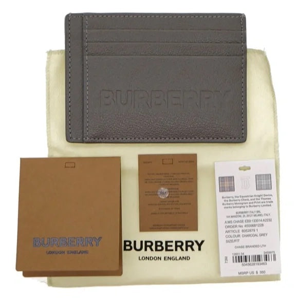 BURBERRY CHASE LEATHER CARD HOLDER MONEY CLIP WALLET