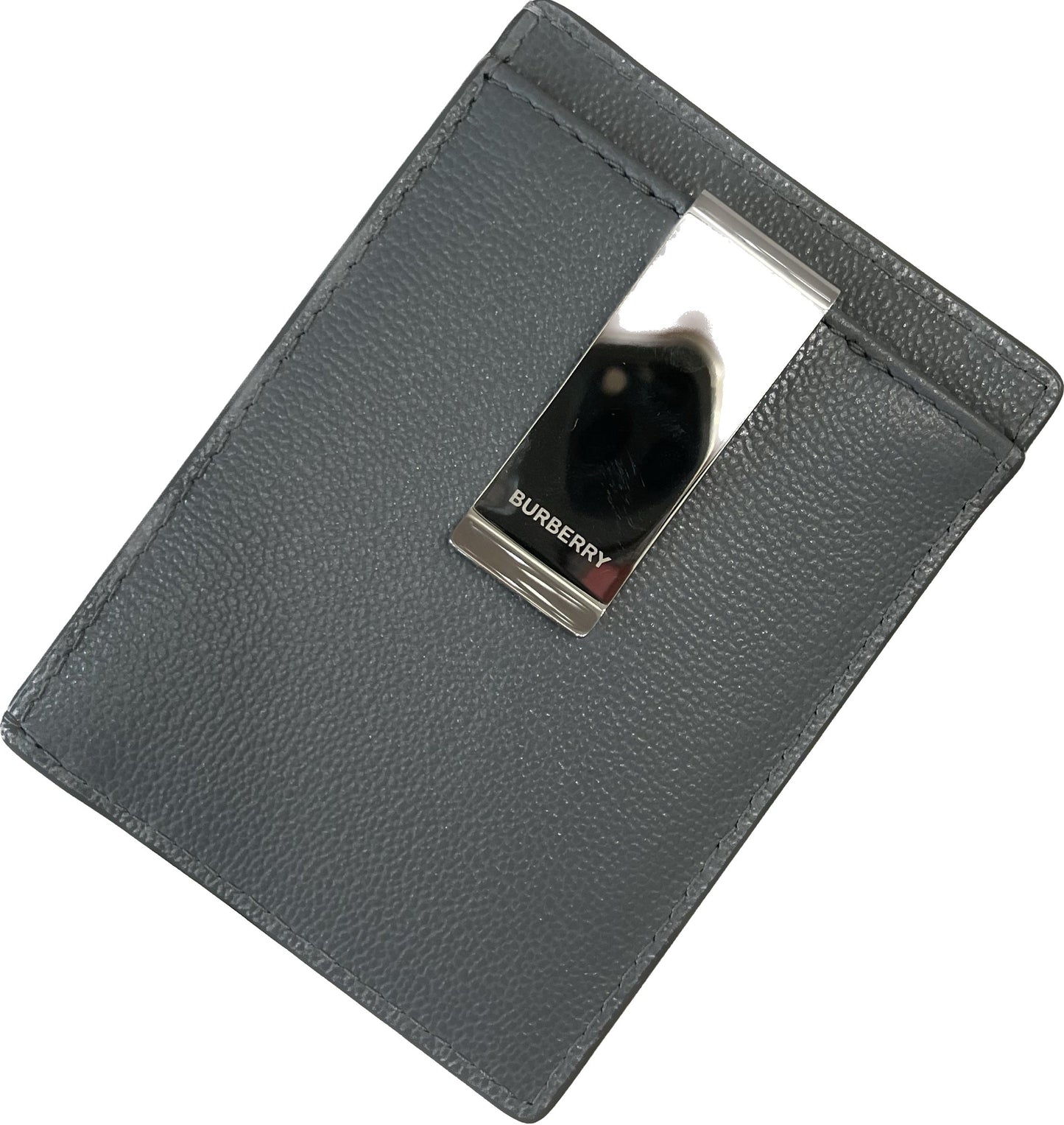 BURBERRY CHASE LEATHER CARD HOLDER MONEY CLIP WALLET