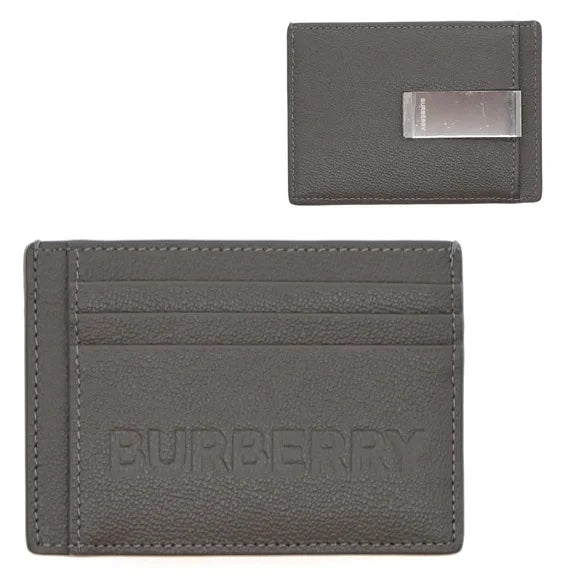BURBERRY CHASE LEATHER CARD HOLDER MONEY CLIP WALLET
