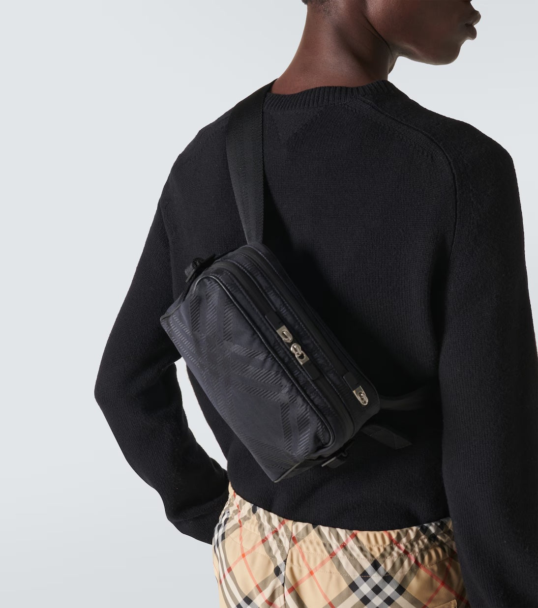 BURBERRY CHECK JACQUARD BELT BAG