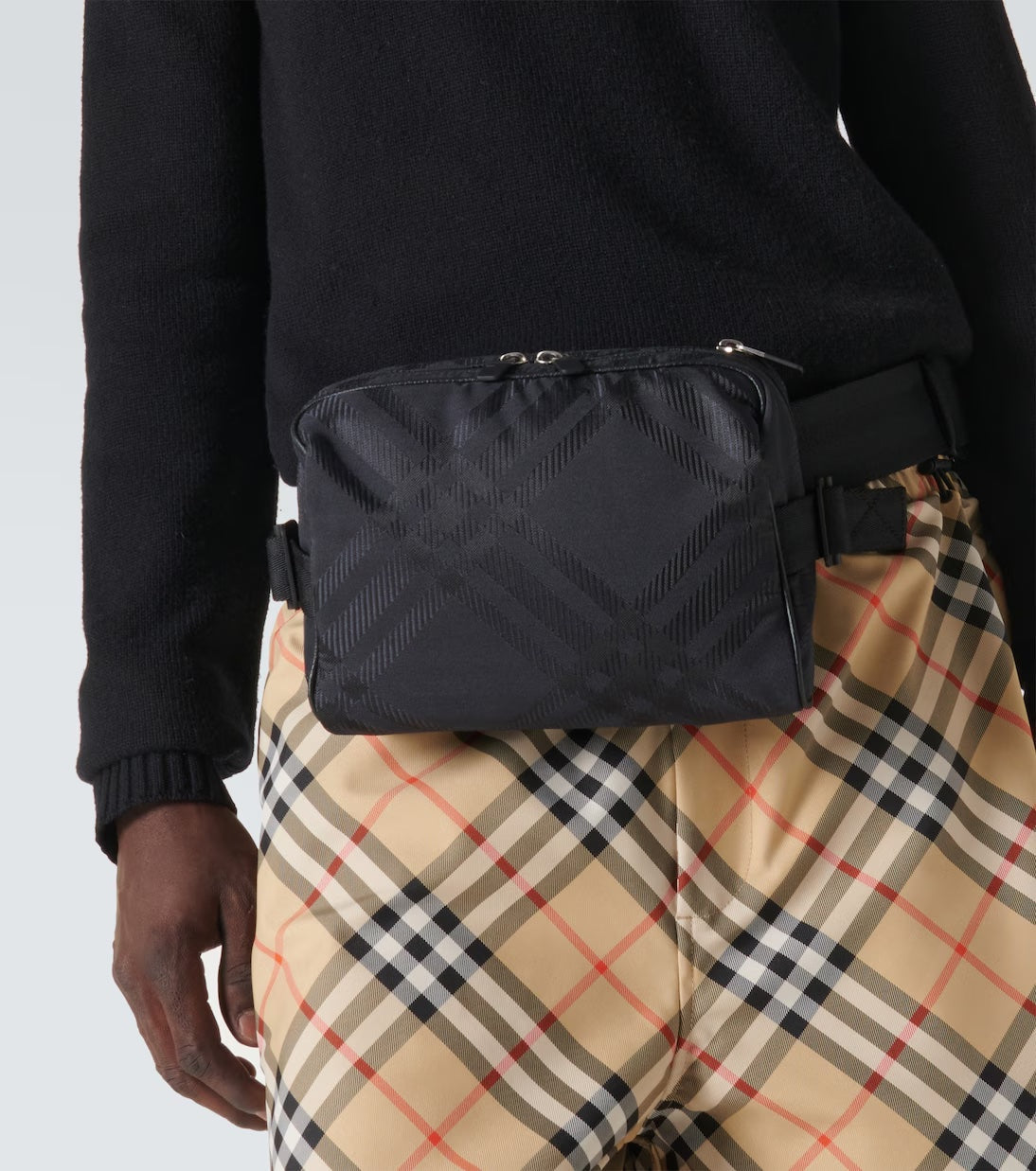 BURBERRY CHECK JACQUARD BELT BAG