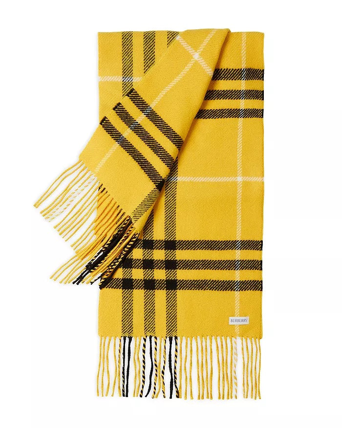 BURBERRY CHECK WOOL & CASHMERE SCARF